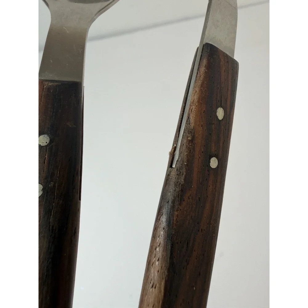 HEPE Denmark Stainless Steel / Rosewood Salad Servers Mid-Century Vintage